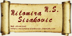 Milomira Šišaković vizit kartica